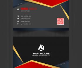Black elegant business card vector