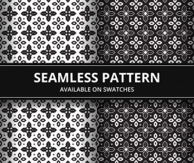 Black seamless batik pattern vector