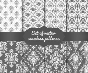 Black white background flower seamless pattern vector