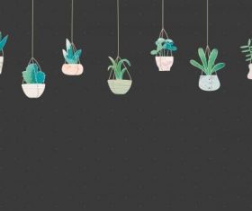 Blank cactus frame design vector