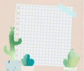 Blank paper with cactus design vector