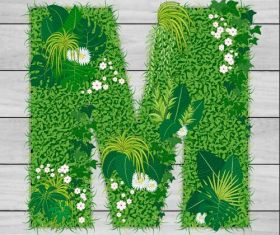 Blooming grass letter M shape vector