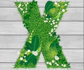 Blooming grass letter X shape vector