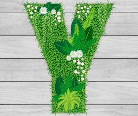 Blooming grass letter Y shape vector