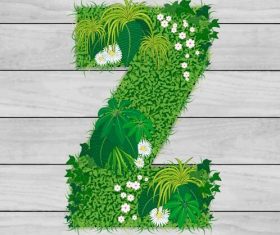 Blooming grass letter Z shape vector