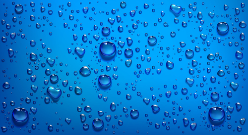 Blue background water drops vector