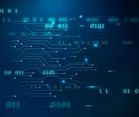 Blue futuristic networking technology vector