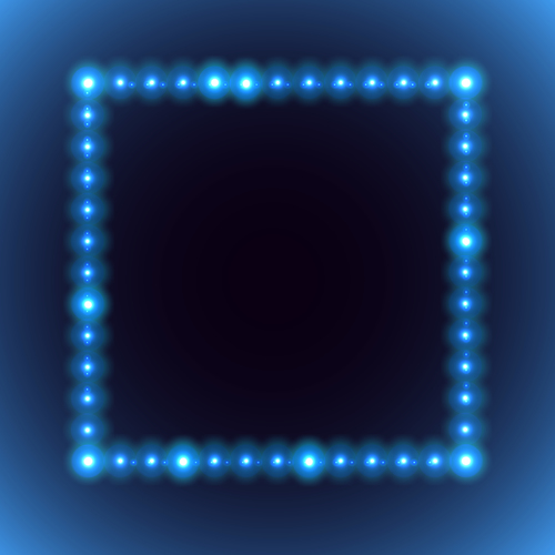Blue square neon backgrounds vector