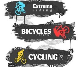 Bmx horizontal banners vector