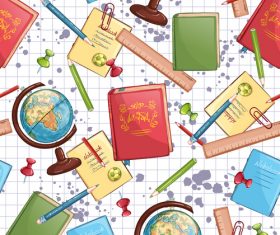 Book and globe background vector