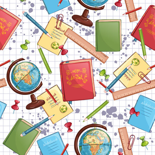 Book and globe background vector