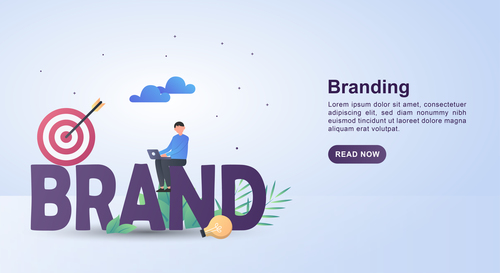 Brand concept illustration vector