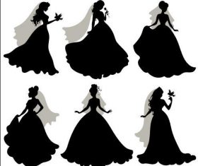 Bride silhouette vector