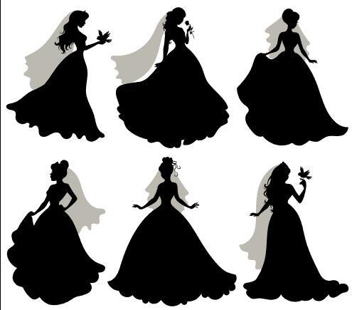 Bride silhouette vector