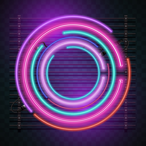 Bright neon backgrounds vector