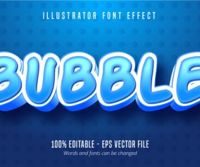 Bubble cartoon style text effect vector