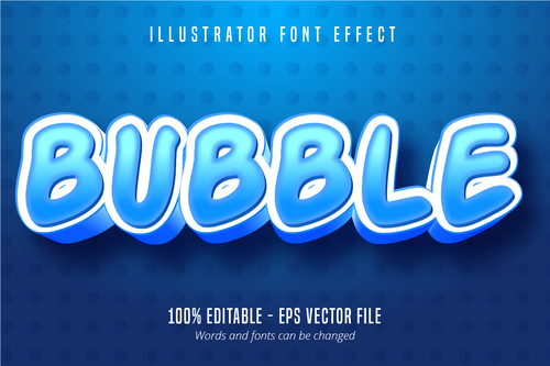 Bubble cartoon style text effect vector