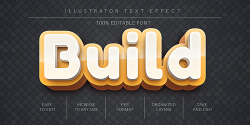 Build editable font effect text vector
