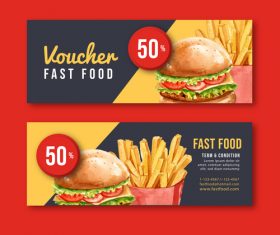 Burger coupon banner vector