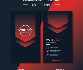 Business card template design on dark background vector
