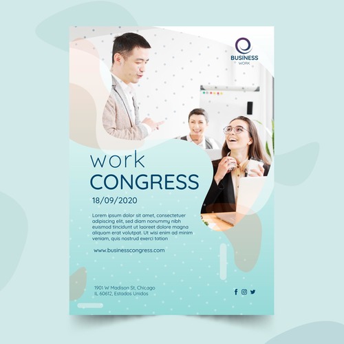 Business congress cover vector