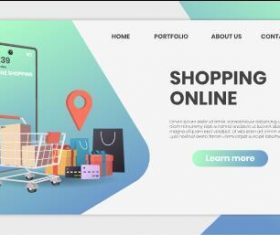 Business website template landing page vector