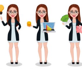 Business woman cartoon character vector