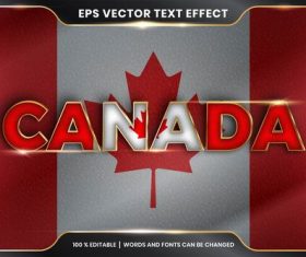 CANADA country name editable font effect text vector