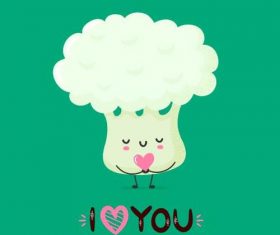 Cabbage cartoon smile vector
