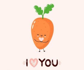 Carrot cartoon smile vector