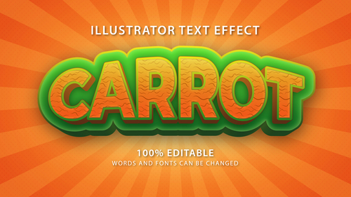 Carrot editable font effect text vector