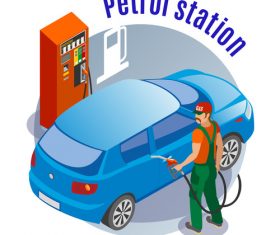 Cartoon Petrol station vector
