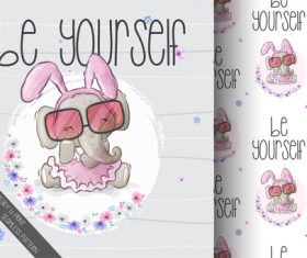 Cartoon baby elephant background vector