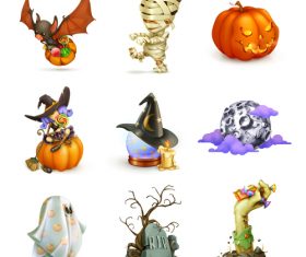 Cartoon halloween pattern illustration vector