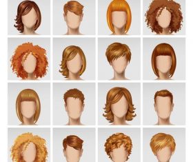 Cartoon male and female face vector