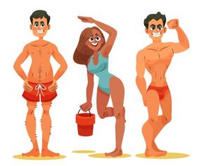 Cartoon man and woman vector
