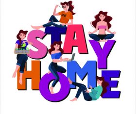 Cartoon stay home vector