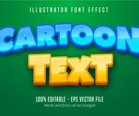 Cartoon text 3D editable font vector