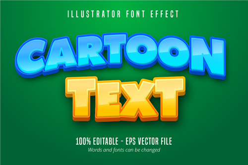 Cartoon text 3D editable font vector