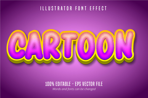 Cartoon text editable font effect vector