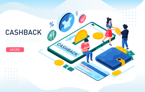 Cashback illustration isometric vector