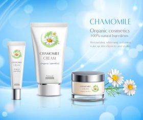 Chamomile organic cosmetics vector