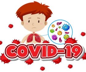Child suffering from Covid-19 vector