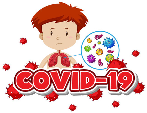 Child suffering from Covid-19 vector