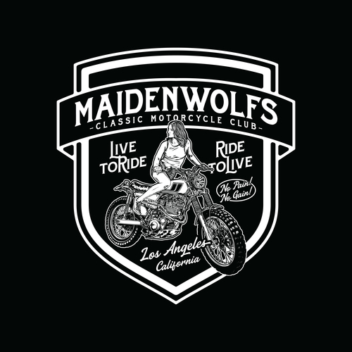 Classic motocross badge logo vector