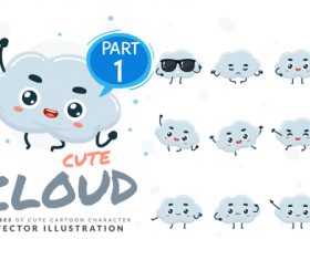 Cloud cartoon character vector