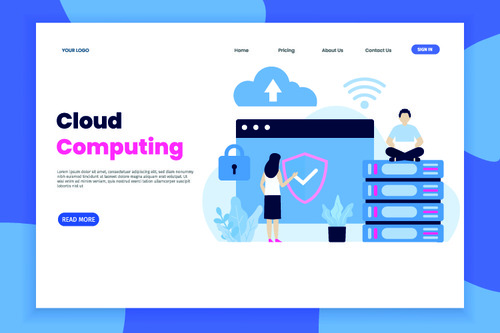 Cloud computing banners vector illustration