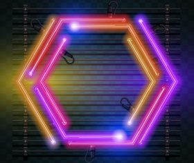 Color hexagon neon backgrounds vector