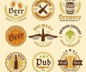 Colored beer emblem vector