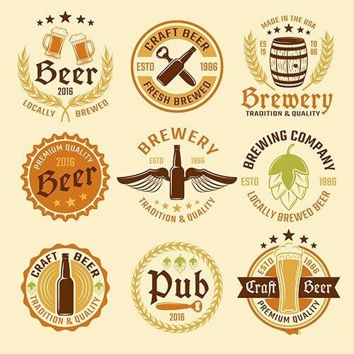 Colored beer emblem vector
